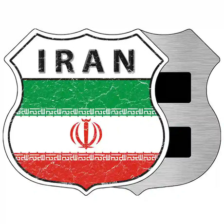 Iran Flag Highway Shield Metal Sign 5" (HSM)