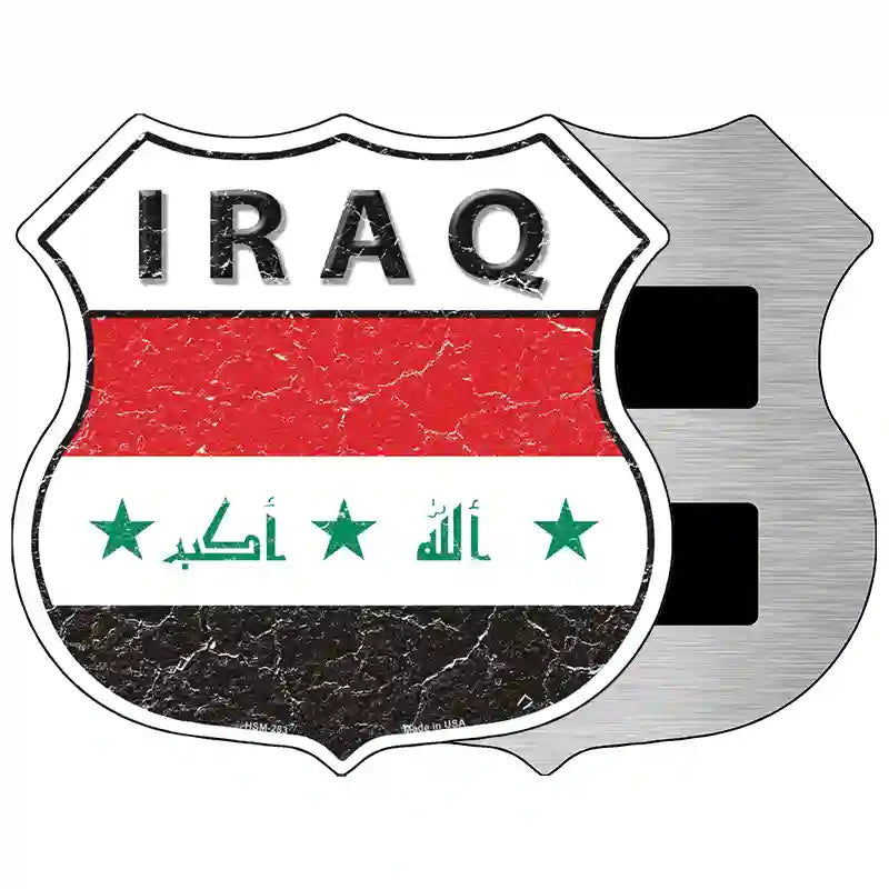 Iraq Flag Highway Shield Metal Sign 5" (HSM)