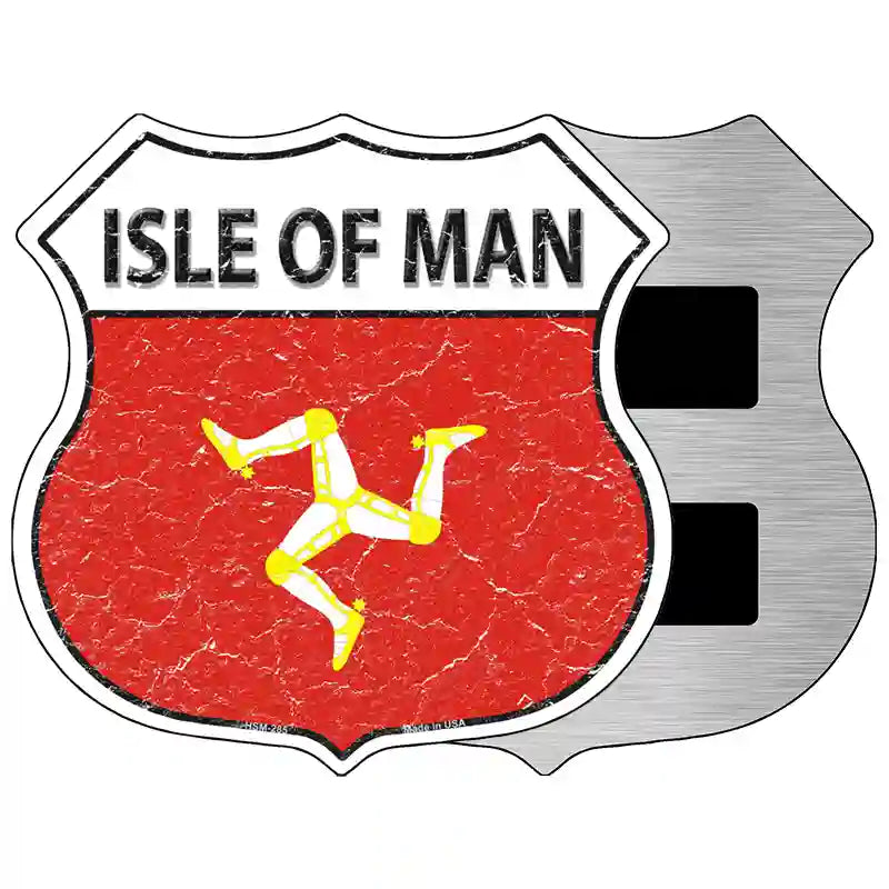 Isle of Man Flag Highway Shield Metal Sign 5" (HSM)