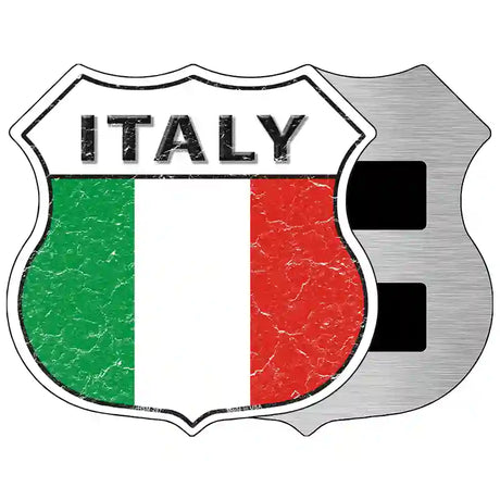 Italy Flag Highway Shield Metal Sign 5" (HSM)