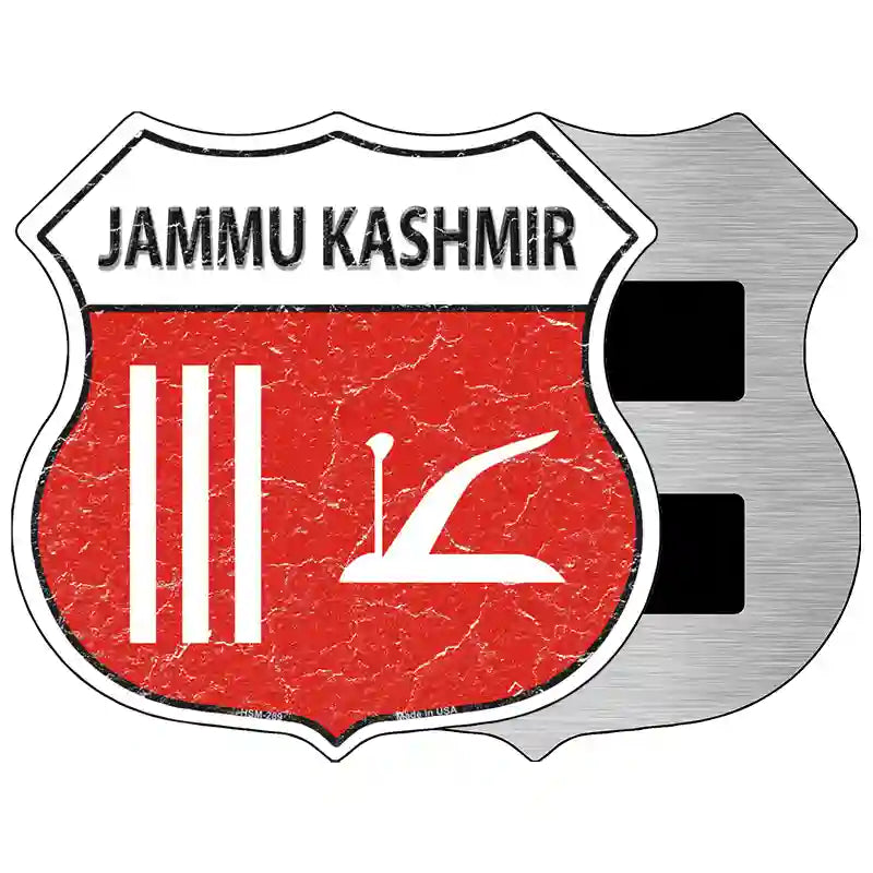 Jammu Kashmir Flag Highway Shield Metal Sign 5" (HSM)