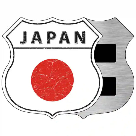 Japan Flag Highway Shield Metal Sign 5" (HSM)