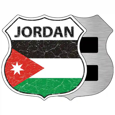 Jordan Flag Highway Shield Metal Sign 5" (HSM)