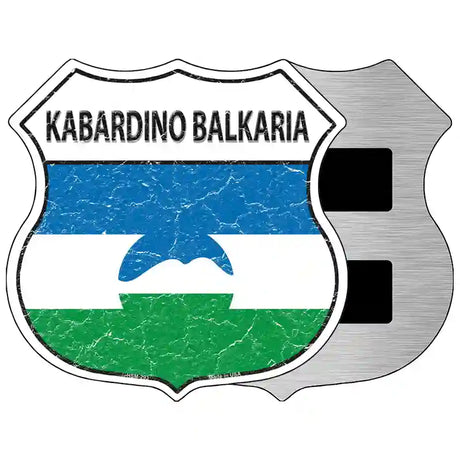 Kabardino Balkaria Flag Highway Shield Metal Sign 5" (HSM)