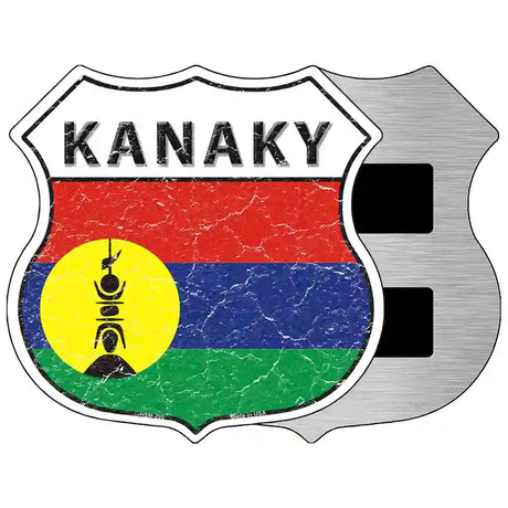 Kanaky Flag Highway Shield Metal Sign 5" (HSM)