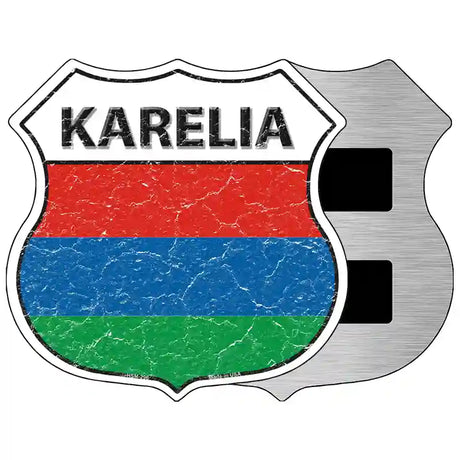 Karelia Flag Highway Shield Metal Sign 5" (HSM)