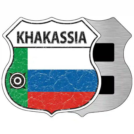 Khakassia Flag Highway Shield Metal Sign 5" (HSM)