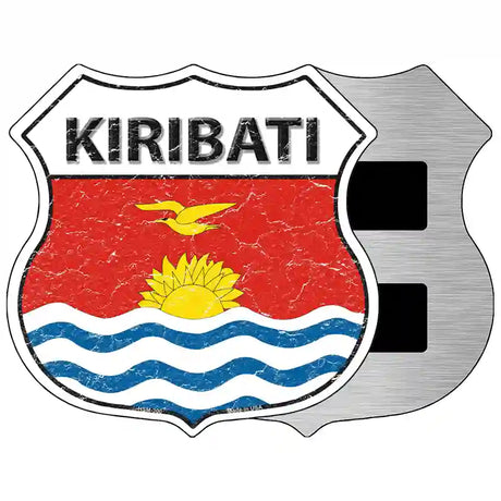 Kiribati Flag Highway Shield Metal Sign 5" (HSM)