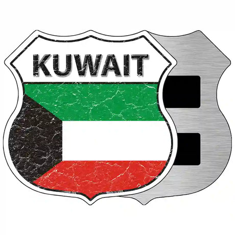 Kuwait Flag Highway Shield Metal Sign 5" (HSM)