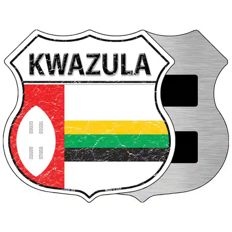 Kwazula Flag Highway Shield Metal Sign 5" (HSM)