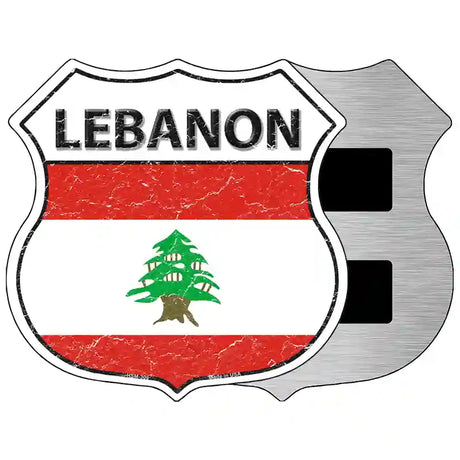 Lebanon Flag Highway Shield Metal Sign 5" (HSM)