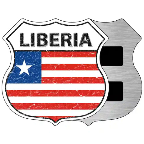 Liberia Flag Highway Shield Metal Sign 5" (HSM)