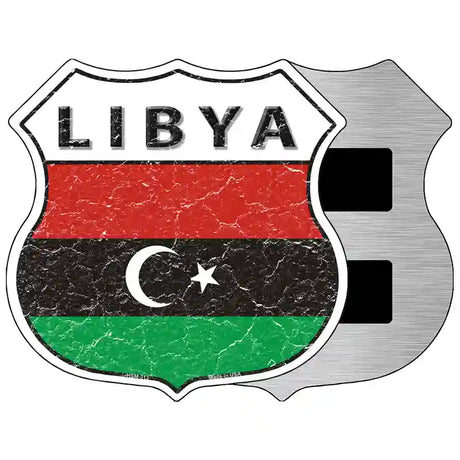 Libya Flag Highway Shield Metal Sign 5" (HSM)