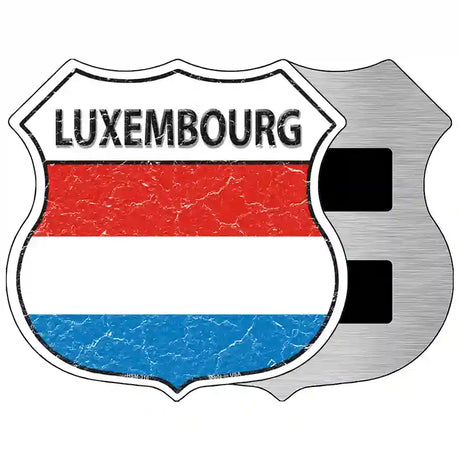 Luxembourg Flag Highway Shield Metal Sign 5" (HSM)