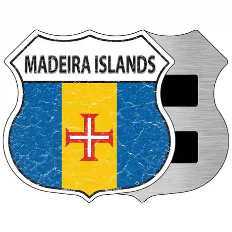 Madeira Islands Flag Highway Shield Metal Sign 5" (HSM)