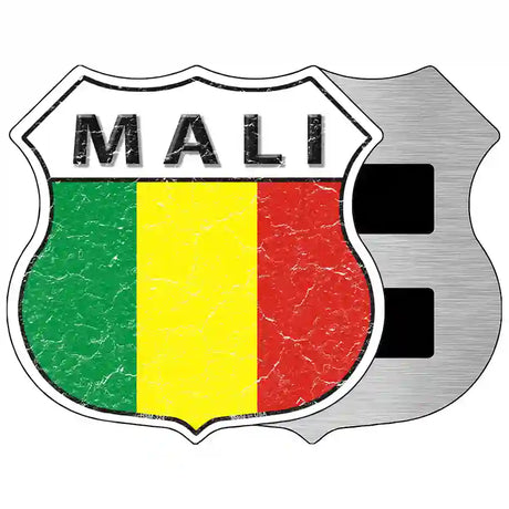 Mali Flag Highway Shield Metal Sign 5" (HSM)