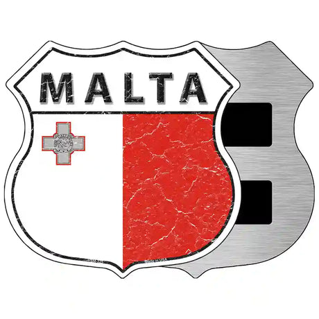 Malta Flag Highway Shield Metal Sign 5" (HSM)