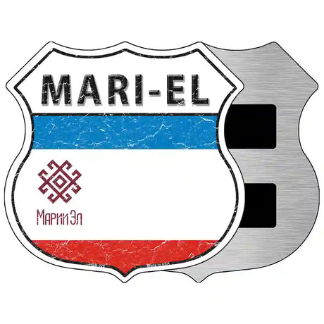 Mari-el Flag Highway Shield Metal Sign 5" (HSM)