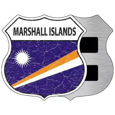 Marshall Islands Flag Highway Shield Metal Sign 5" (HSM)