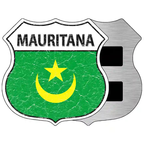 Mauritana Flag Highway Shield Metal Sign 5" (HSM)