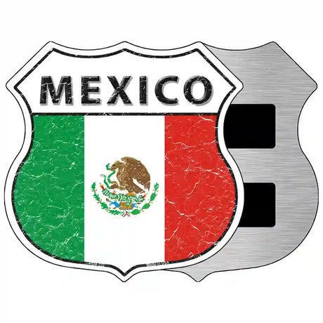 Mexico Flag Highway Shield Metal Sign 5" (HSM)