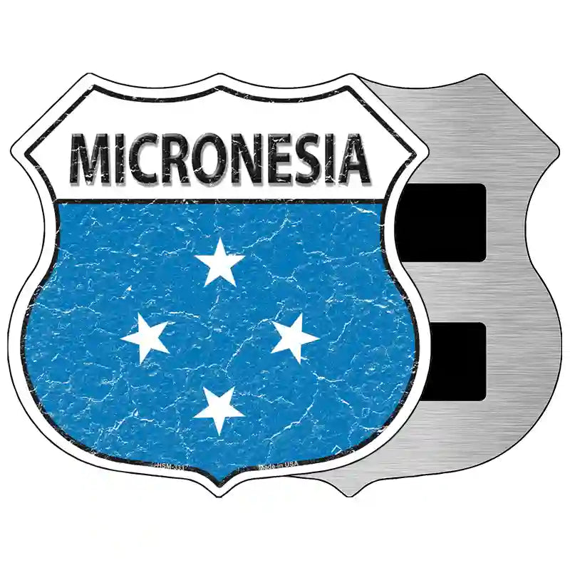 Micronesia Flag Highway Shield Metal Sign 5" (HSM)