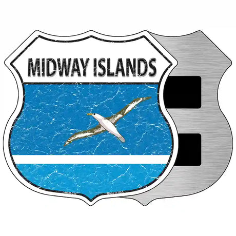 Midway Islands Flag Highway Shield Metal Sign 5" (HSM)