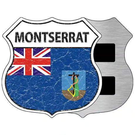 Montserrat Flag Highway Shield Metal Sign 5" (HSM)