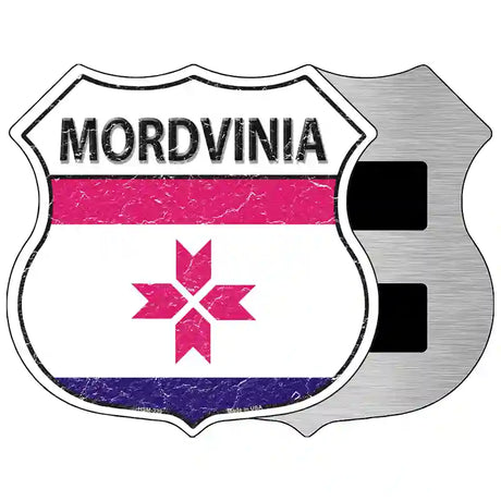 Mordvinia Flag Highway Shield Metal Sign 5" (HSM)