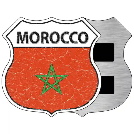 Morocco Flag Highway Shield Metal Sign 5" (HSM)