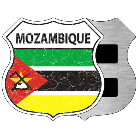 Mozambique Flag Highway Shield Metal Sign 5" (HSM)