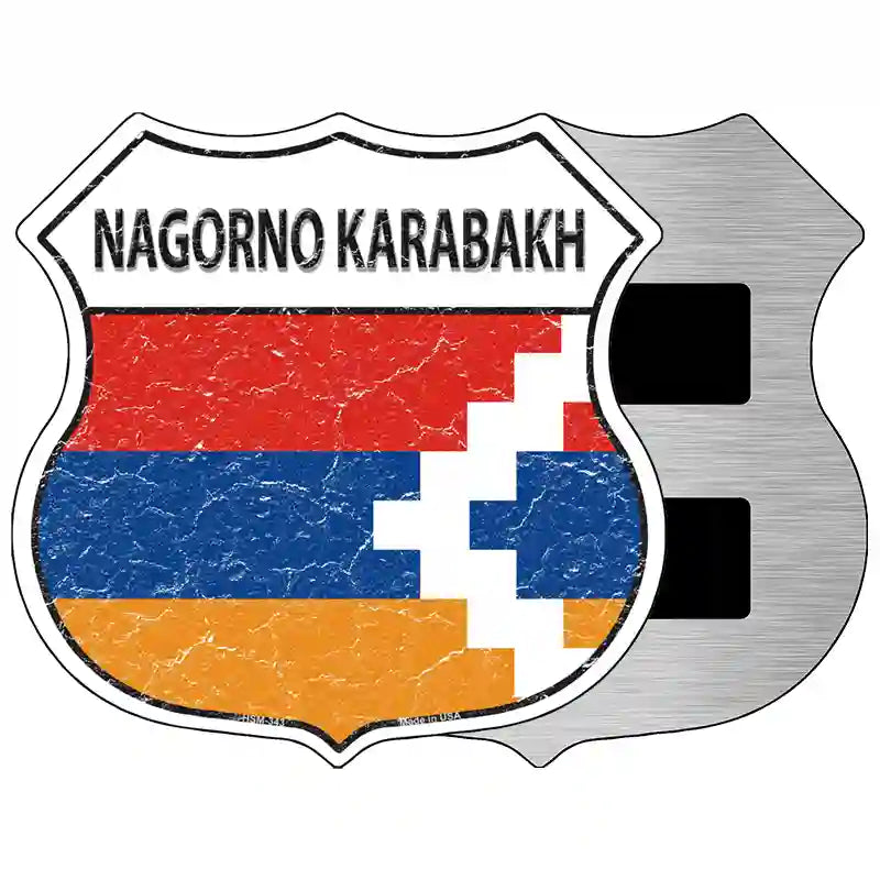 Nagorno Karabakh Flag Highway Shield Metal Sign 5" (HSM)