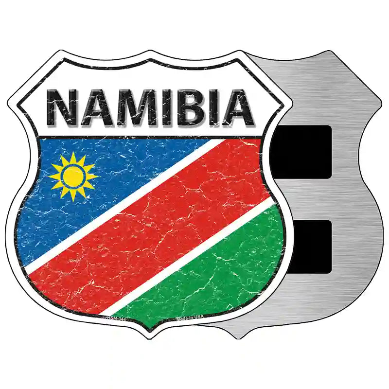 Namibia Flag Highway Shield Metal Sign 5" (HSM)