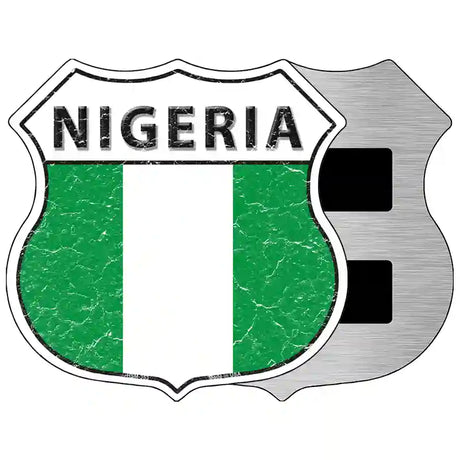 Nigeria Flag Highway Shield Metal Sign 5" (HSM)