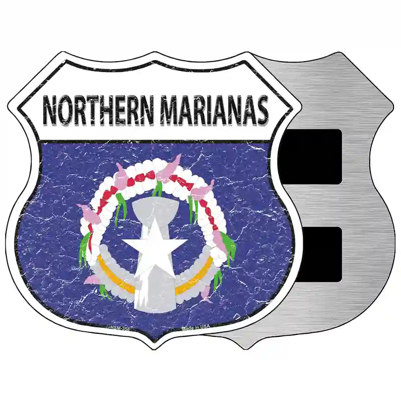 Northern Marianas Flag Highway Shield Metal Sign 5" (HSM)