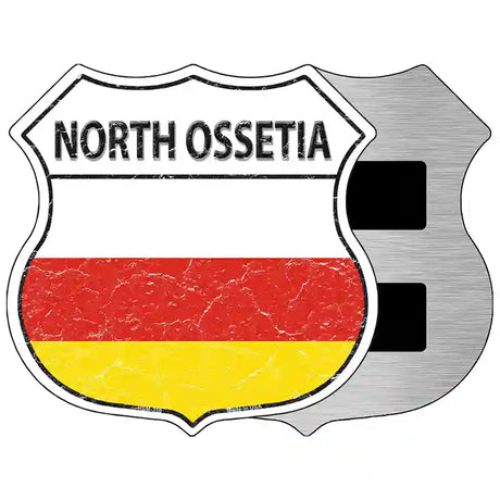 North Ossetia Flag Highway Shield Metal Sign 5" (HSM)