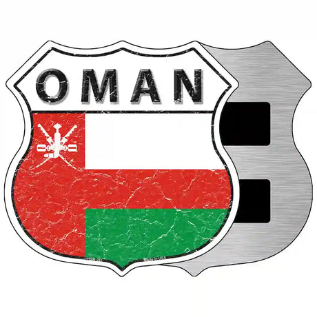 Oman Flag Highway Shield Metal Sign 5" (HSM)