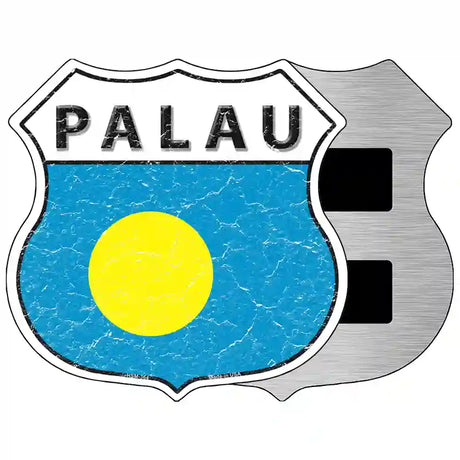 Palau Flag Highway Shield Metal Sign 5" (HSM)