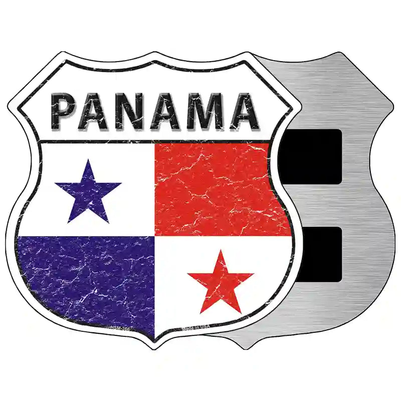 Panama Flag Highway Shield Metal Sign 5" (HSM)