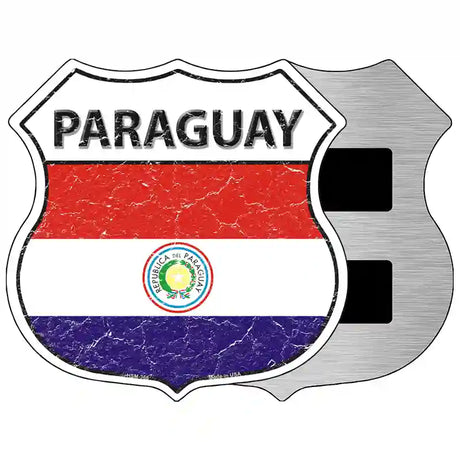 Paraguay Flag Highway Shield Metal Sign 5" (HSM)