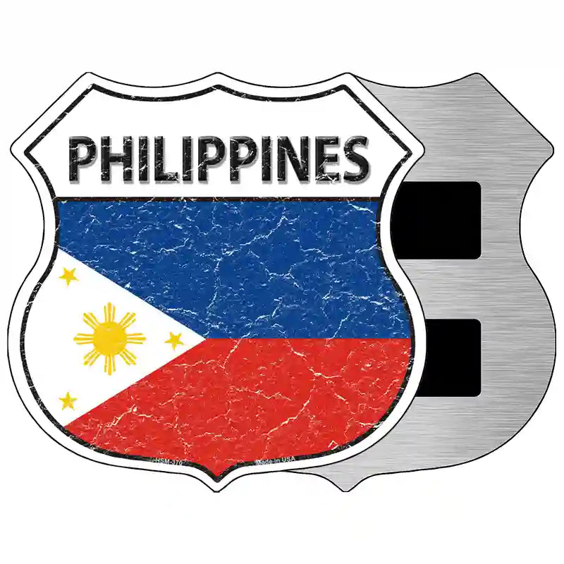 Philippines Flag Highway Shield Metal Sign 5" (HSM)