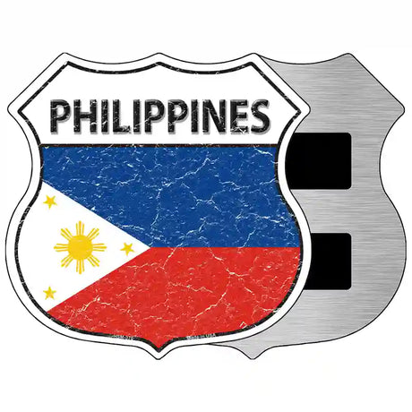 Philippines Flag Highway Shield Metal Sign 5" (HSM)