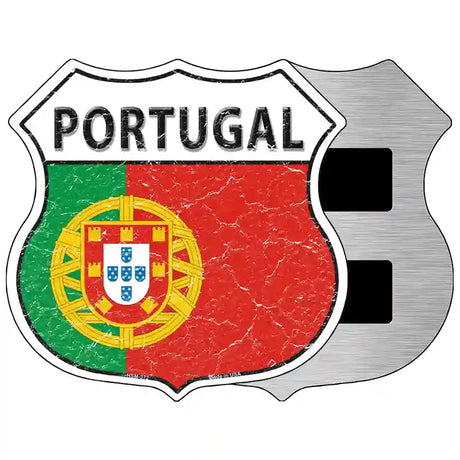 Portugal Flag Highway Shield Metal Sign 5" (HSM)