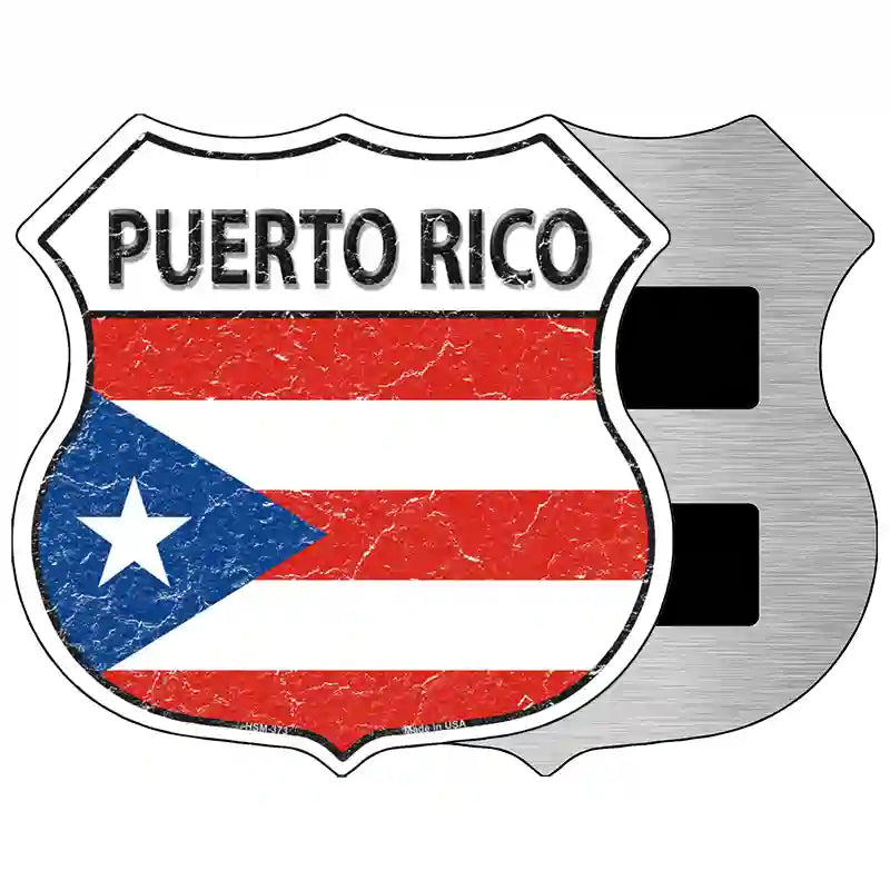 Puerto Rico Flag Highway Shield Metal Sign 5" (HSM)