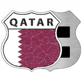 Qatar Flag Highway Shield Metal Sign 5" (HSM)