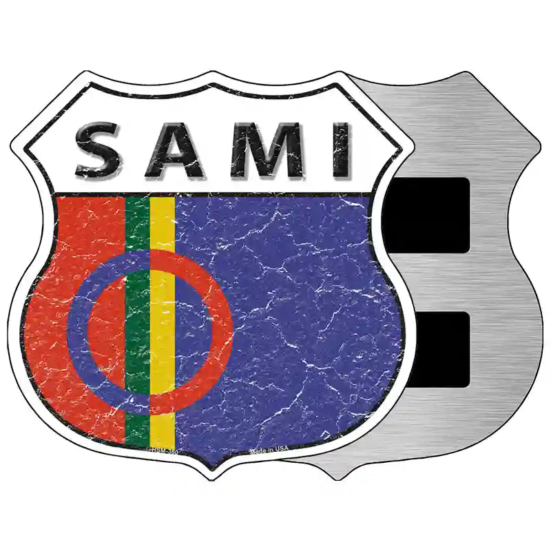 Sami Flag Highway Shield Metal Sign 5" (HSM)