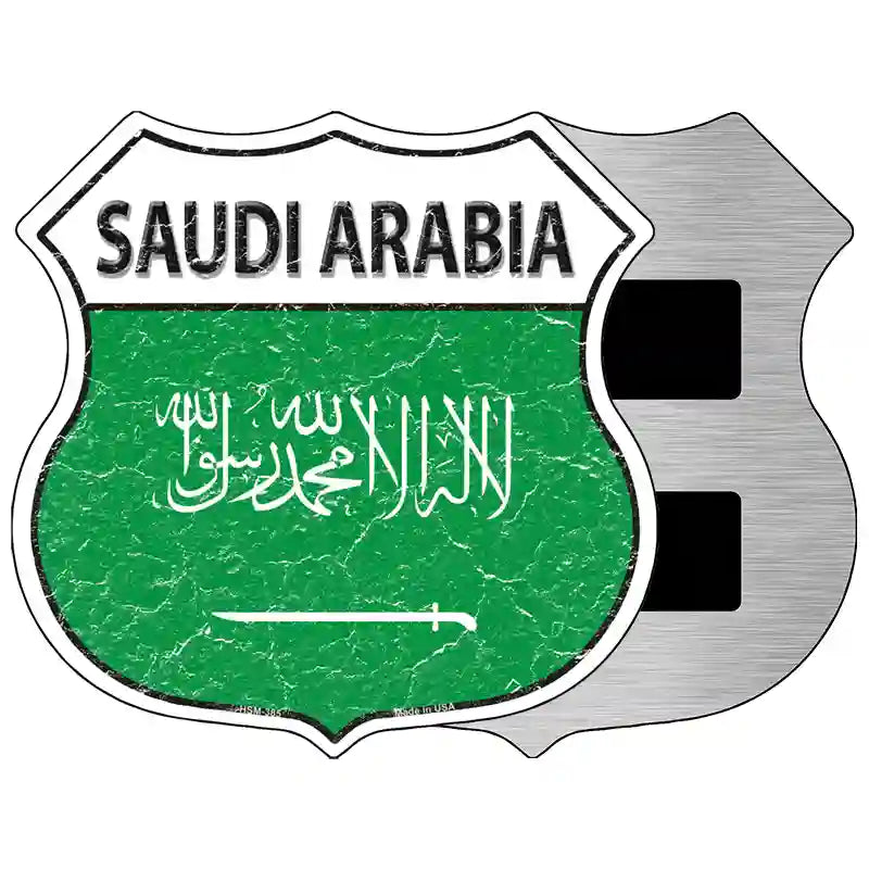 Saudi Arabia Flag Highway Shield Metal Sign 5" (HSM)