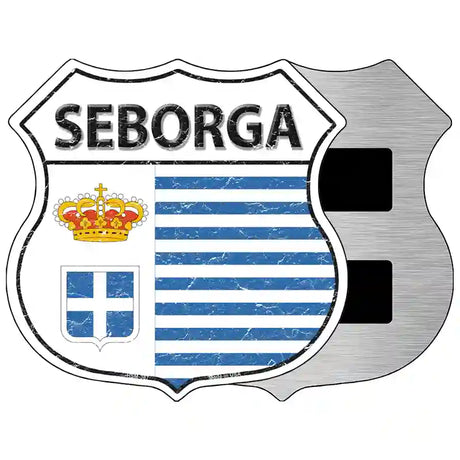 Seborga Flag Highway Shield Metal Sign 5" (HSM)