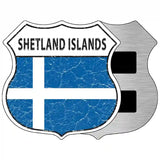 Shetland Islands Flag Highway Shield Metal Sign 5" (HSM)