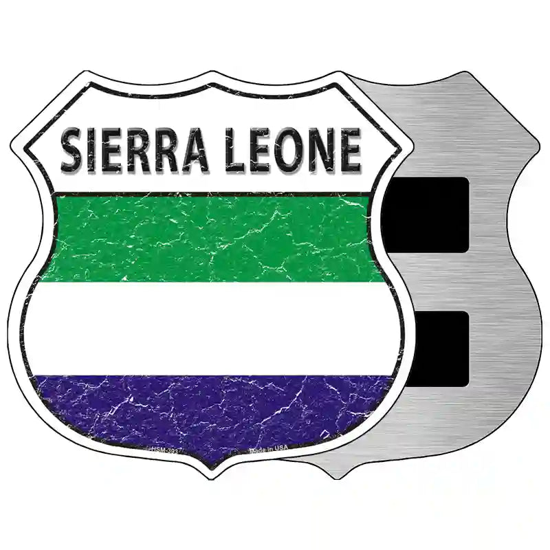 Sierra Leone Islands Flag Highway Shield Metal Sign 5" (HSM)